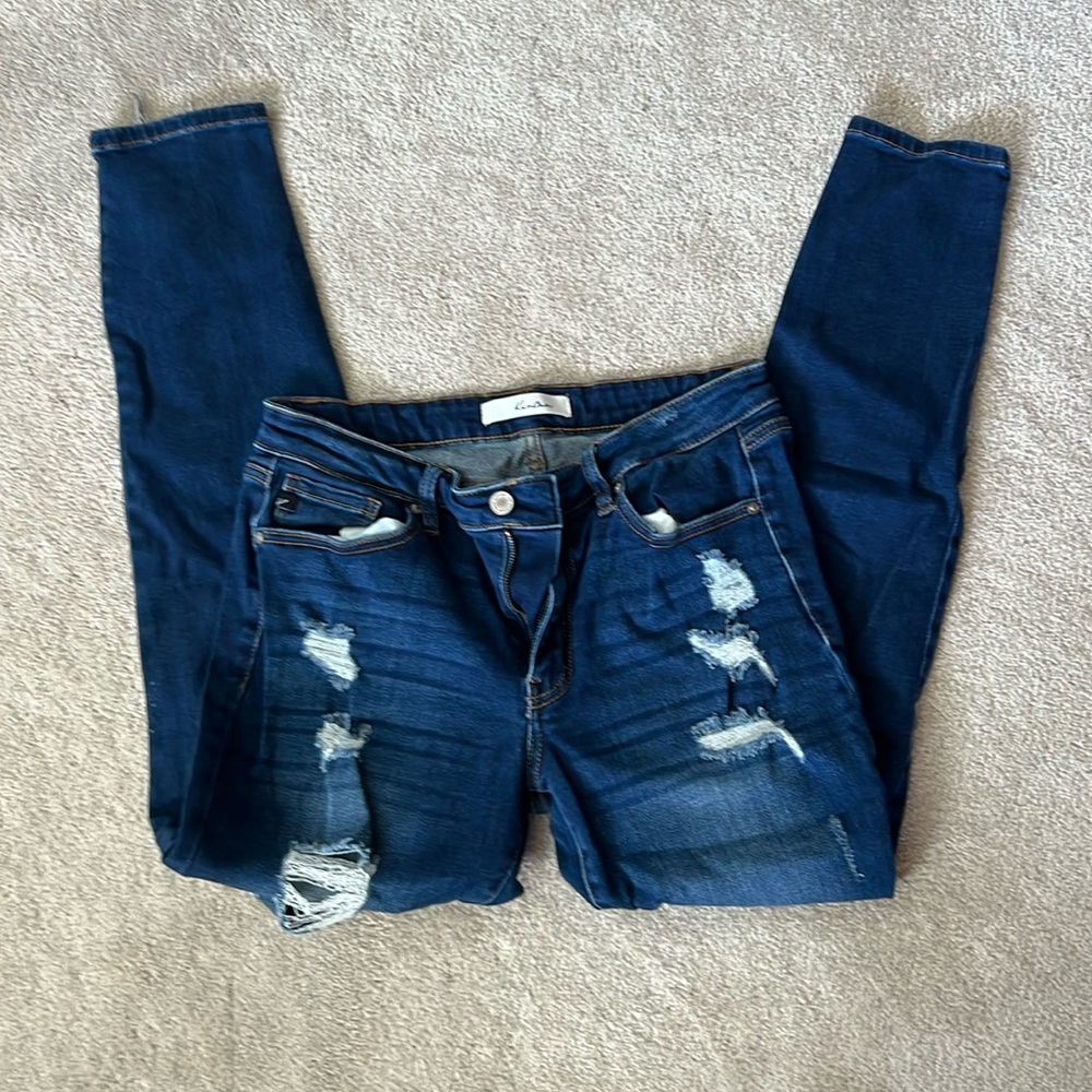 KanCan KC5055KD Dark Wash Distressed Skinny Jeans